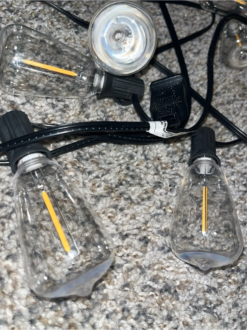 Outdoor Black String Lights with Clear Bulbs - Decorative Patio Lighting
